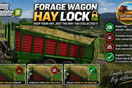 Причіп-ємність для сіна Forage Wagon Hay Lock для Farming Simulator 25