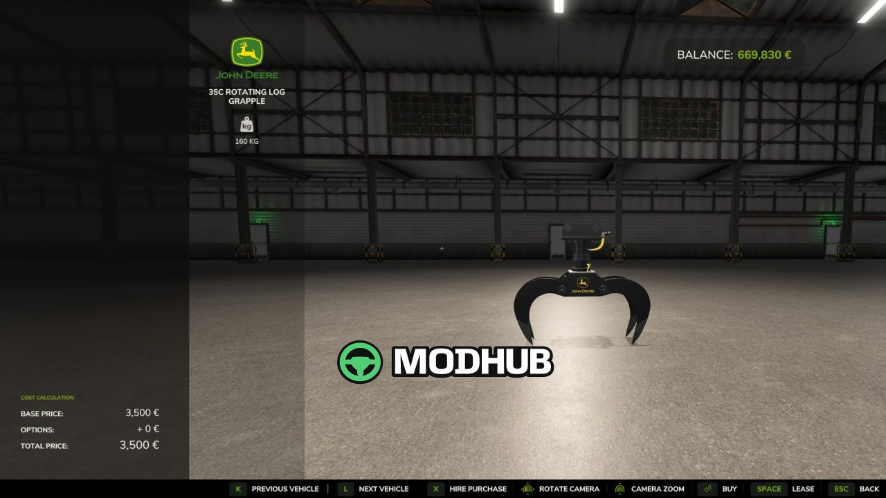 Мініекскаватор John Deere 35C ZTS для FS25