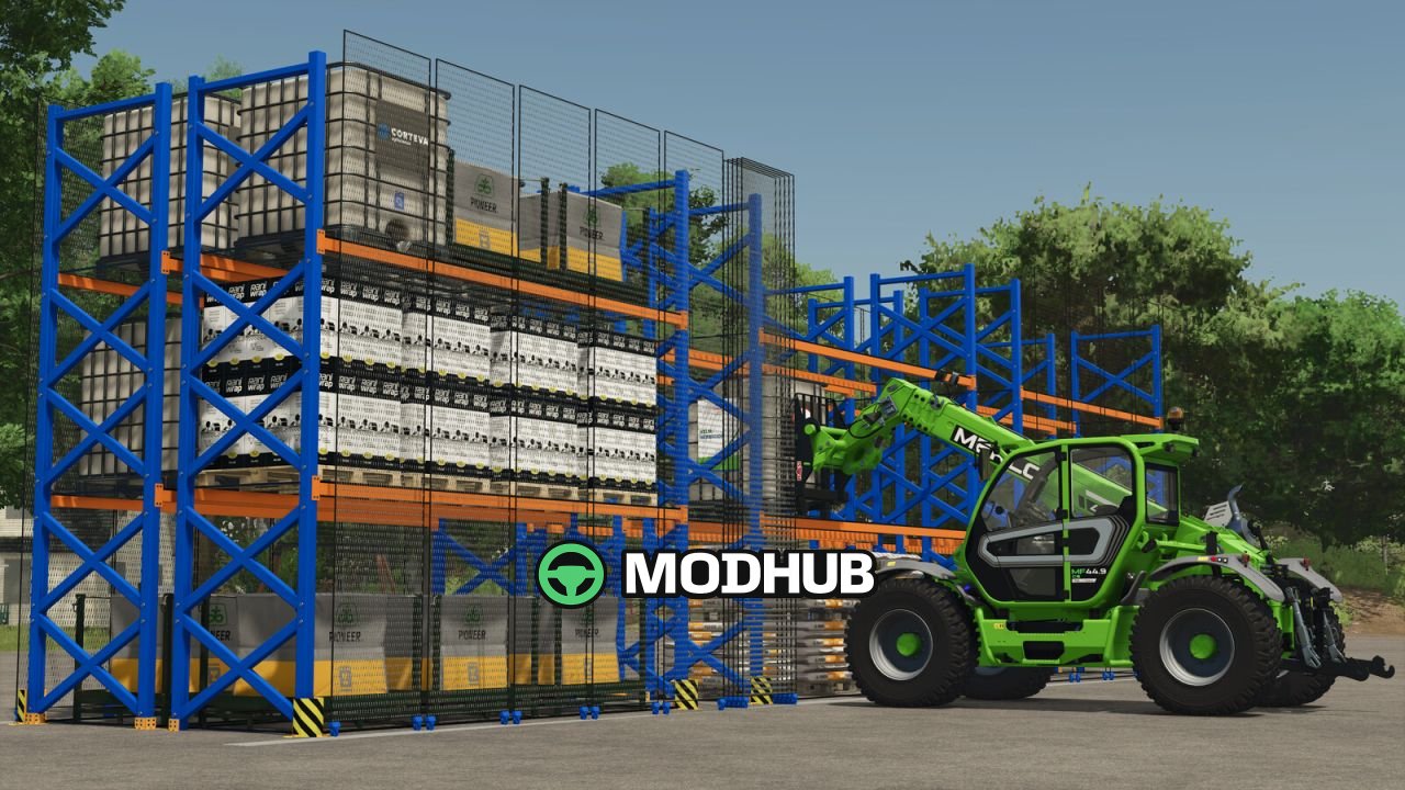 Стелаж для піддонів Pallet Racking With Safety Grilles V1.0 для FS25