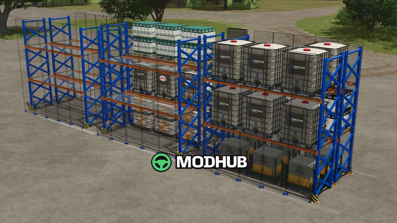 Стелаж для піддонів Pallet Racking With Safety Grilles V1.0 для FS25