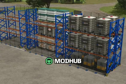 Стелаж для піддонів Pallet Racking With Safety Grilles V1.0 для FS25 — 4