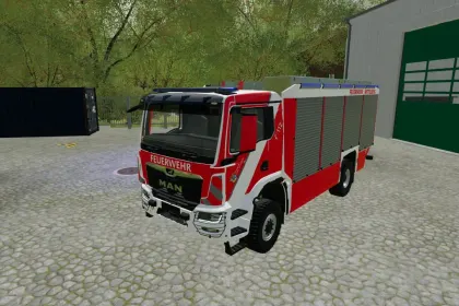 Tekstura MAN TGM Ziegler pojazdu ratowniczego Mittelberg Fire Department do Farming Simulator 22