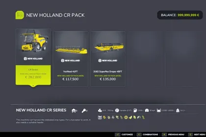 Пак тракторів New Holland CR-Series для Farming Simulator 25 — 2