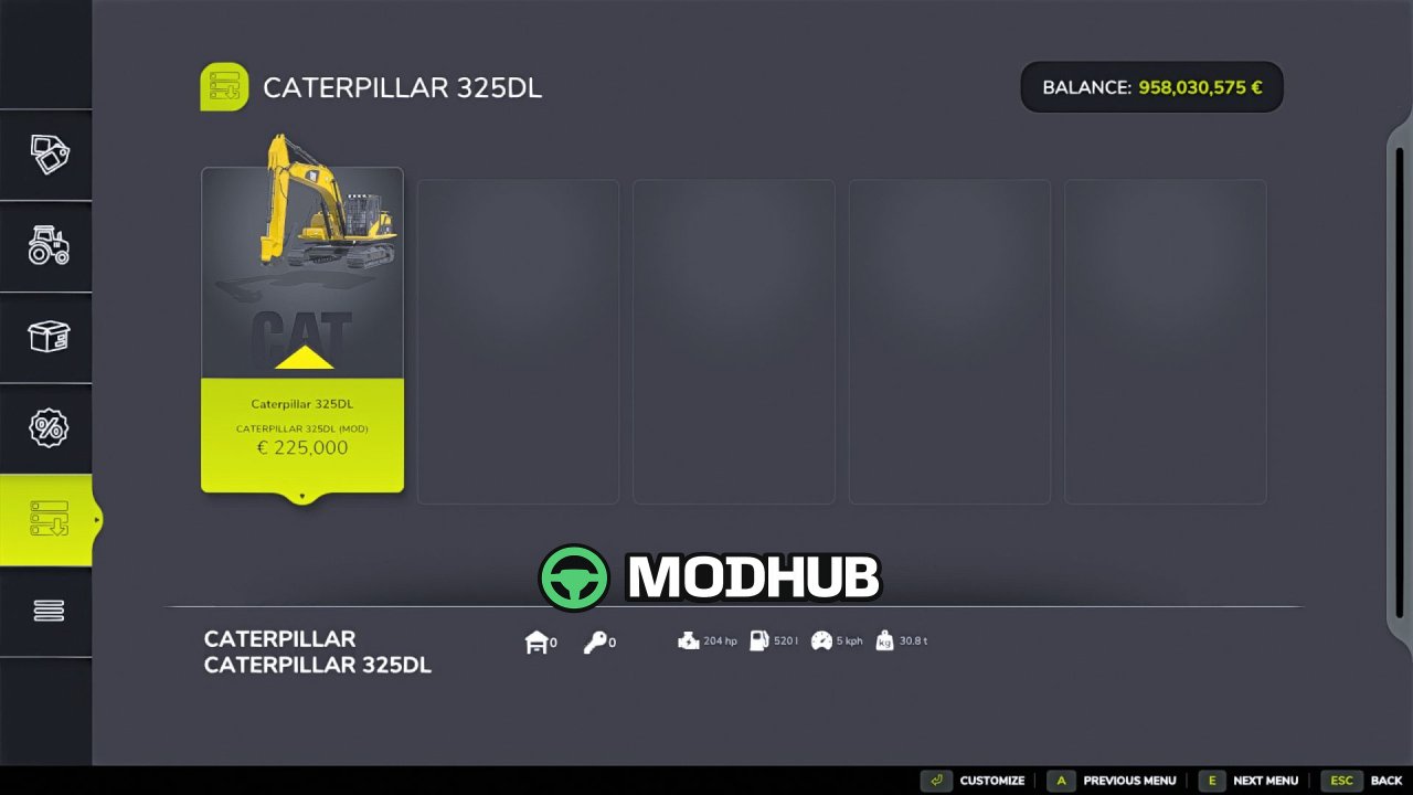 Екскаватор Caterpillar 325D V1.0 для FS25