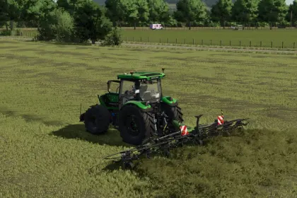 Ефективний Пак Krone Swadro/Vendro для FS25 — Швидке Ворушіння та Згрібання Сінажу