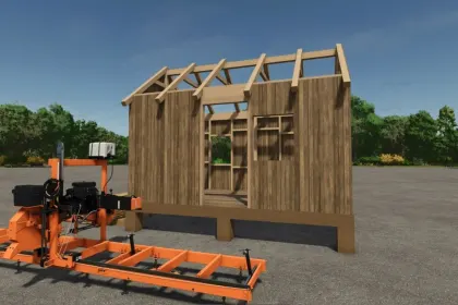 Економна Будівля Constructible Hut — Хатина з Колод або Дощок для Старту у FS25 — 4