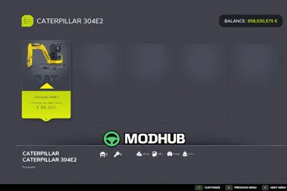 Мініекскаватор Caterpillar 304E2 V1.0 для FS25 — 4