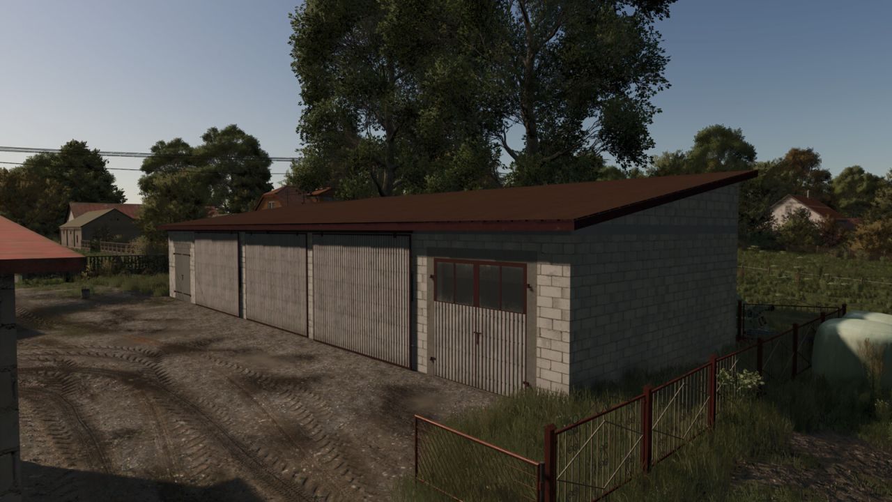Praktyczny Concrete Block Garage — Niezawodny Garaż dla Traktorów w FS25
