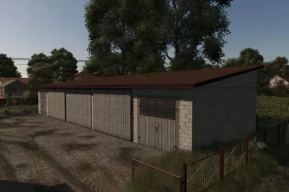 Практичний Concrete Block Garage — Надійний Гараж для Тракторів у FS25 — 1