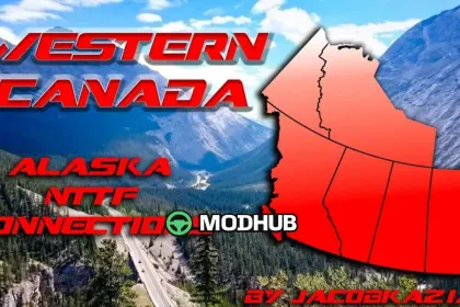 Mapa Western Canada Expansion – Alaska NTTF Connections v1.7.3 do ATS