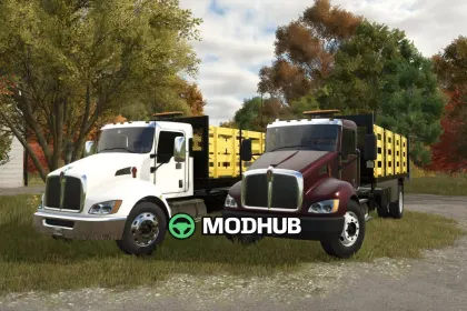Причіпний/вантажний Кенворт Kenworth T370 Stakebody V1.0 для FS25