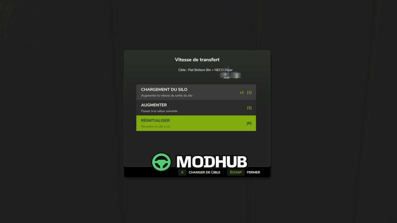 Меню швидкості Transfer Speed V1.0 для FS25
