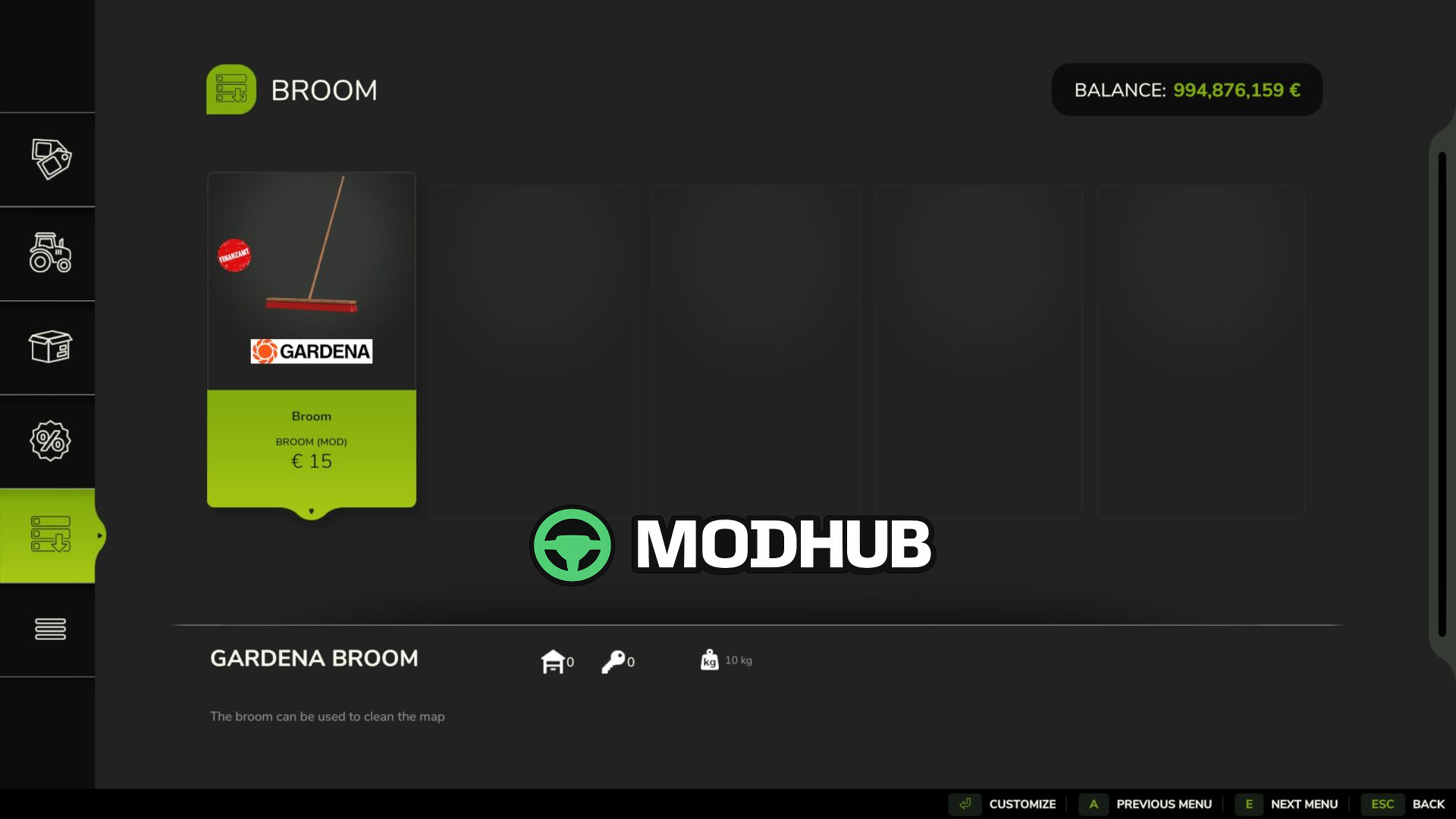 Mod na Narzędzia Broom do podwórka V1000 dla Farming Simulator 25