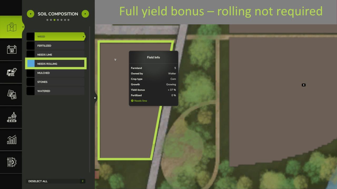 Wygodny Mod No Need To Roll do Farming Simulator 25 — Bonus Plonów Bez Kocowania