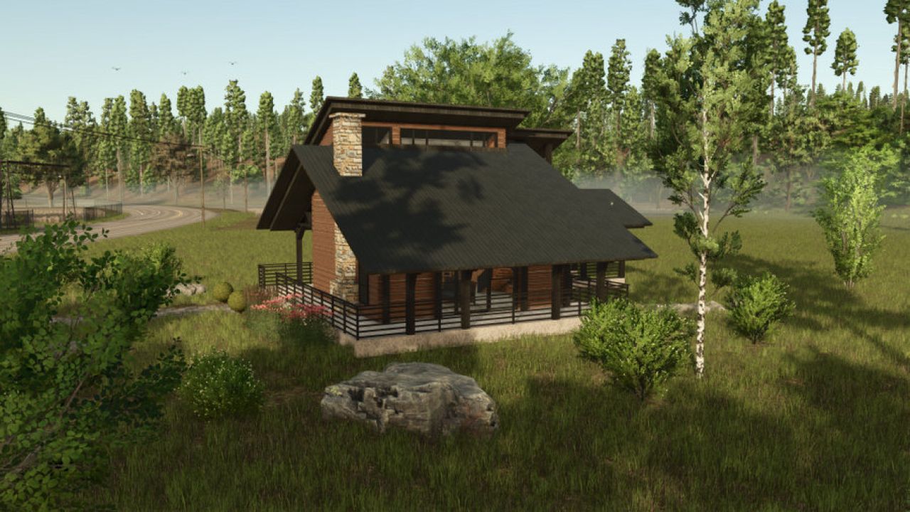 Нова Гірська Вілла Mountain Villa для Farming Simulator 25 — Стильний Будинок з Освітленням і Сном