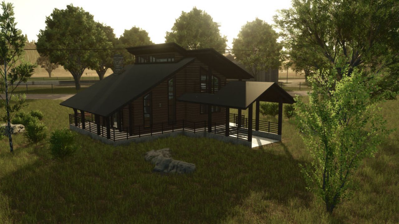 Нова Гірська Вілла Mountain Villa для Farming Simulator 25 — Стильний Будинок з Освітленням і Сном