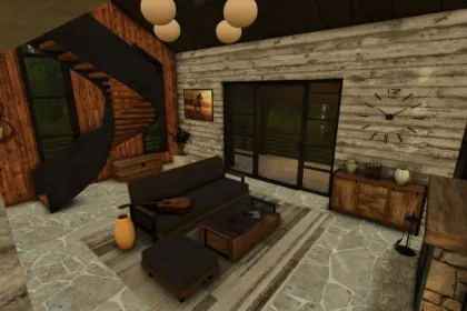 Нова Гірська Вілла Mountain Villa для Farming Simulator 25 — Стильний Будинок з Освітленням і Сном — 4