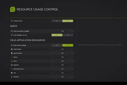 Resource Usage Control для Farming Simulator 25 — 2