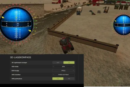 3D компас нахилу Attitude Compass для Farming Simulator 25
