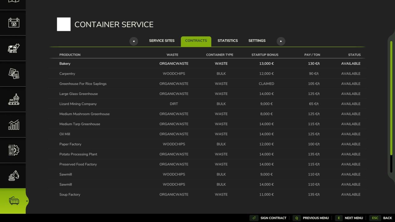 Container Service для Farming Simulator 25