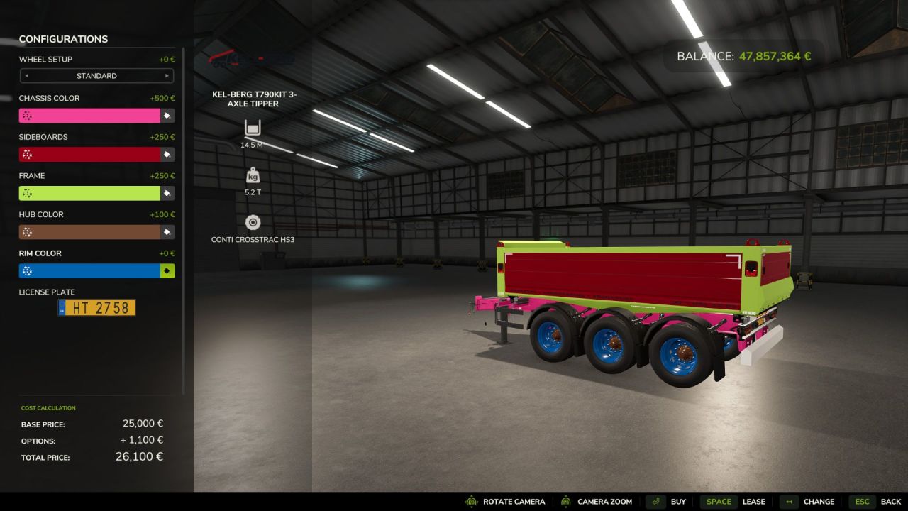 Причіп-автовивантажувач Kel-Berg T790KIT для Farming Simulator 25
