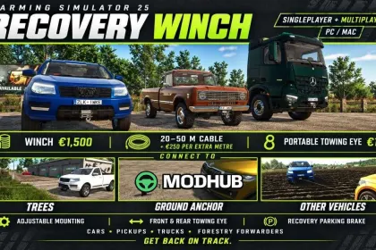 Тяговий лебідка Recovery Winch v1.0 для FS25