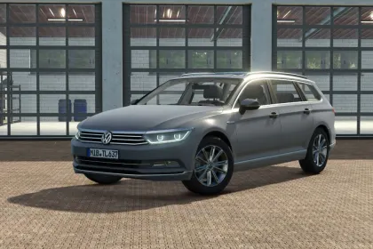 Стильний Volkswagen Passat B8 2015 — Швидке Авто для FS25 з GPS та Сигналами — 1