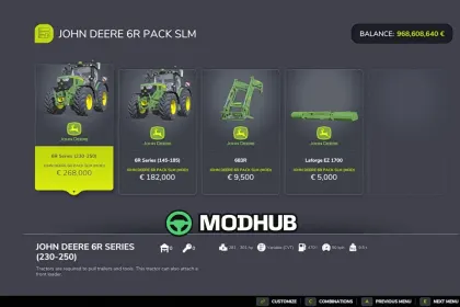 Тракторний пак John Deere 6R SLM V1.1 для FS25 — 6