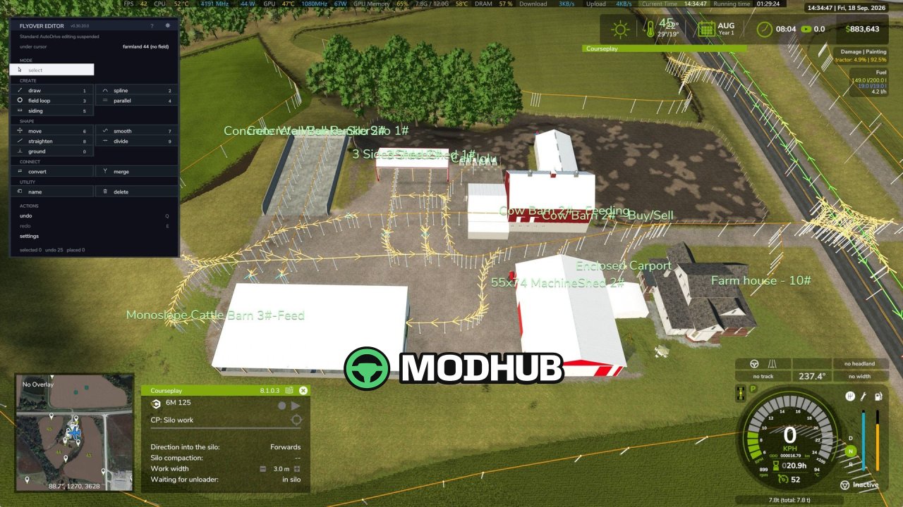 AutoDrive Hawkeye Creek V1.0 для FS25