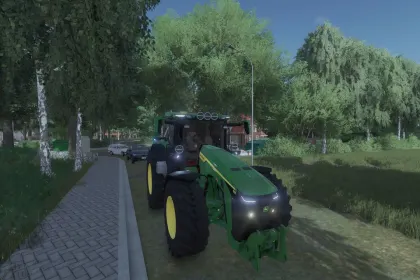 Potężny Traktor John Deere 8R 280-410 Edit z Ksenonowym Światłem do FS25 — 2