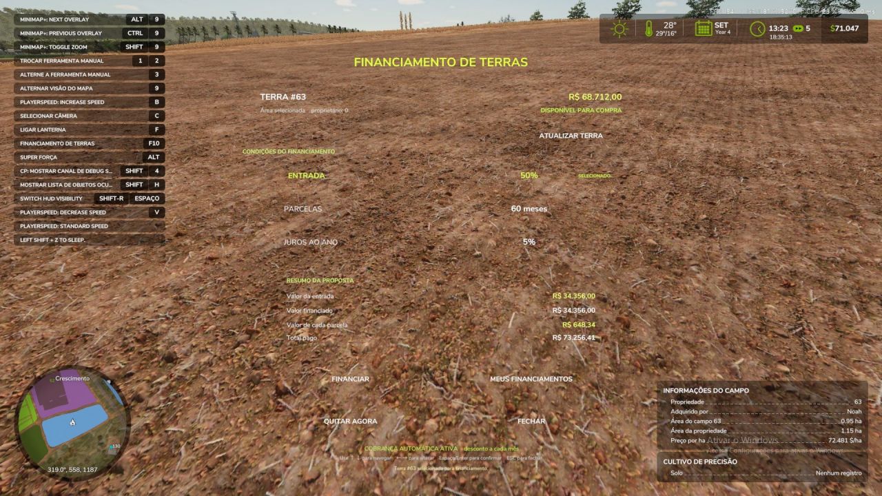 Land financing for Farming Simulator 25