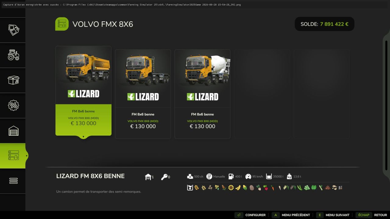 Вантажівка Volvo FMX 8x6 для Farming Simulator 25