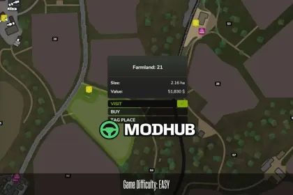 Мод на Геймплей Farmland Cost By Difficulty v1.0.0.0 для Фермер Симулятор 25