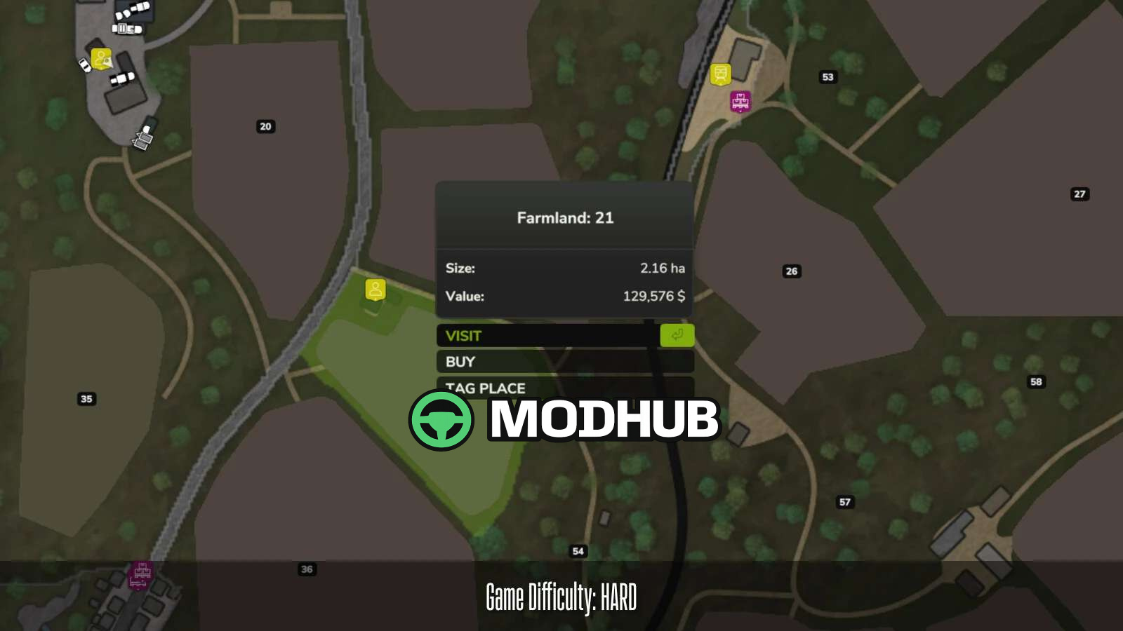 Мод на Геймплей Farmland Cost By Difficulty v1.0.0.0 для Фермер Симулятор 25