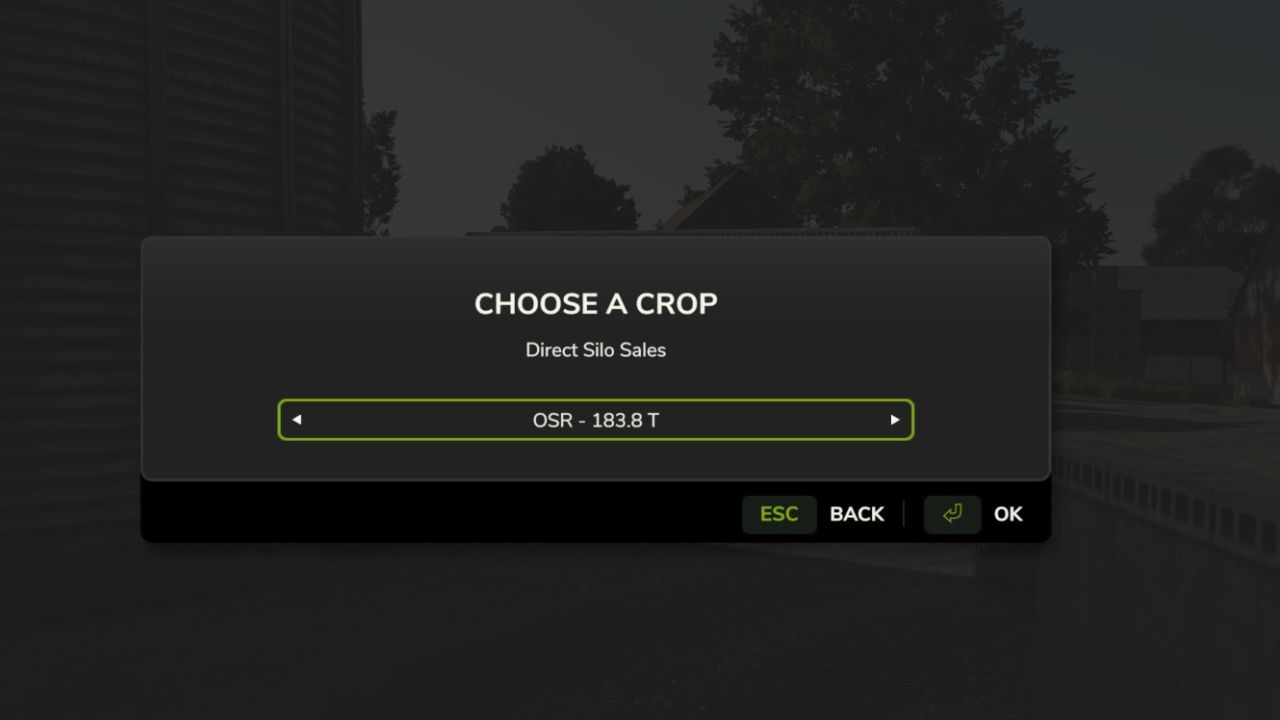 Продаж зерносховища Direct Silo Sell для Farming Simulator 25