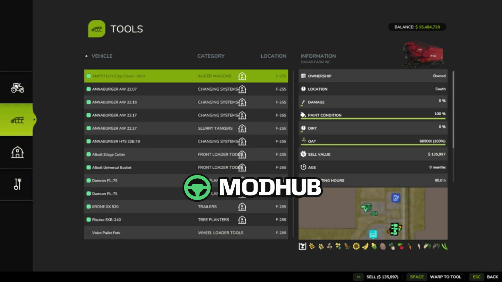 Mod na Interfejs/utylity Advanced Farm Manager v1000 dla Farming Simulator 25