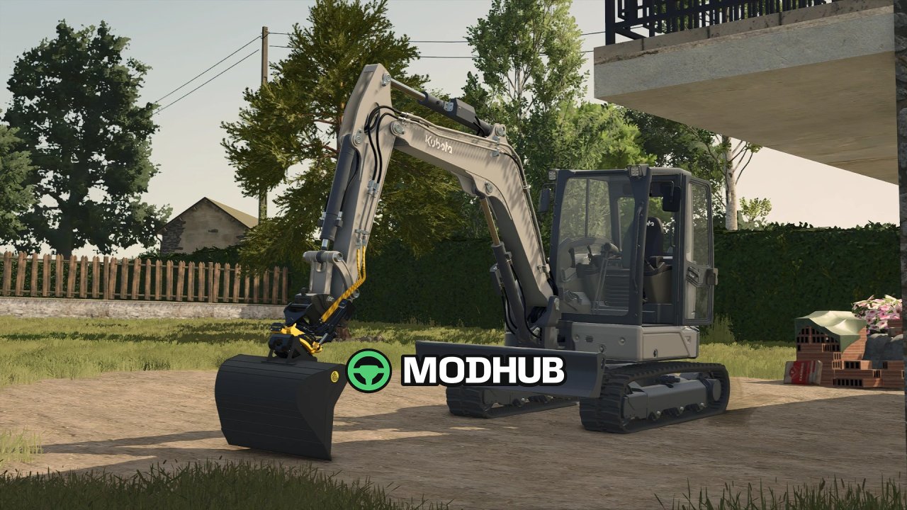 Kubota u-50 + Becko bucket pack für FS25