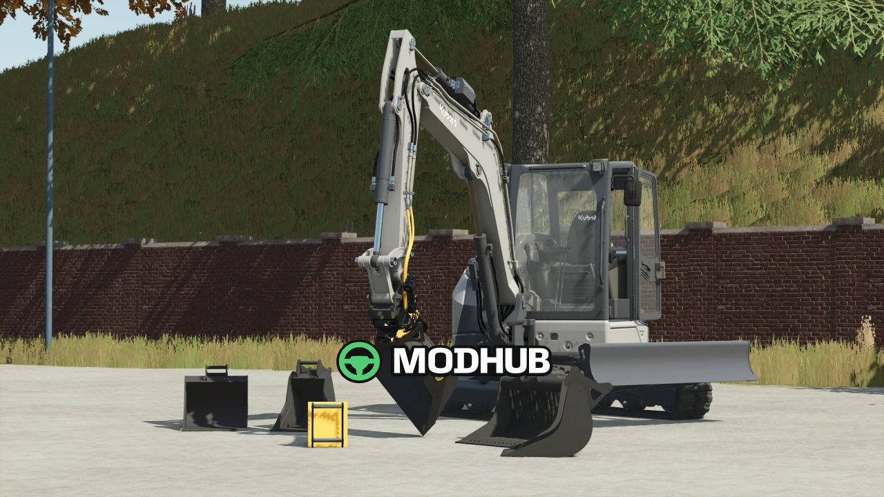 Kubota u-50 + Becko bucket pack für FS25