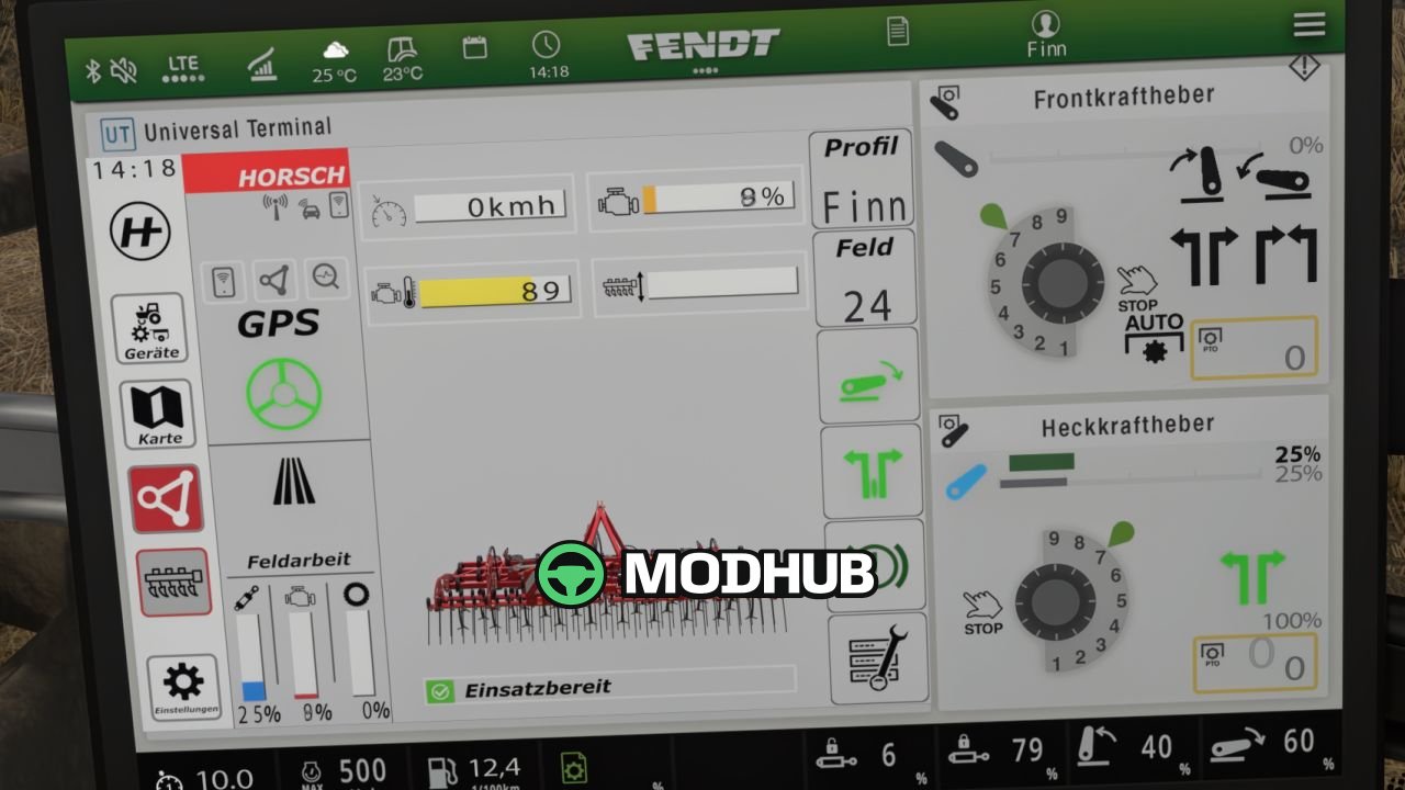 Екран isoBUS Horsch Grubber для FS25