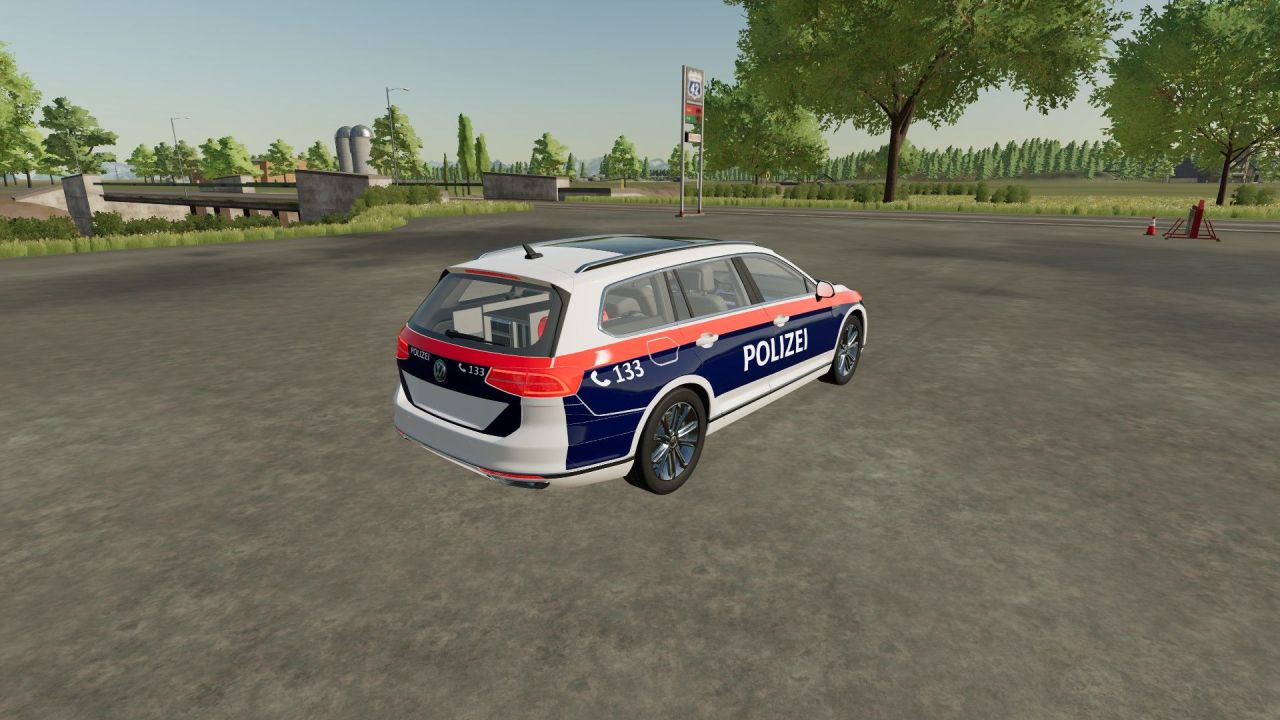 Текстура Volkswagen Passat B8 2015 австрійська поліція для Farming Simulator 22