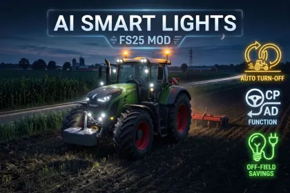 AI розумні фари Smart Lights для Farming Simulator 25