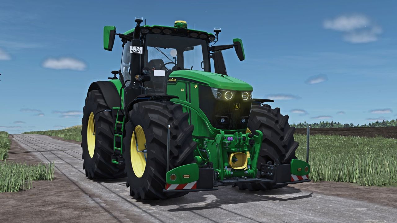 Powerful Tractor John Deere 6R XLarge with Agribumper and Smart Options for FS25
