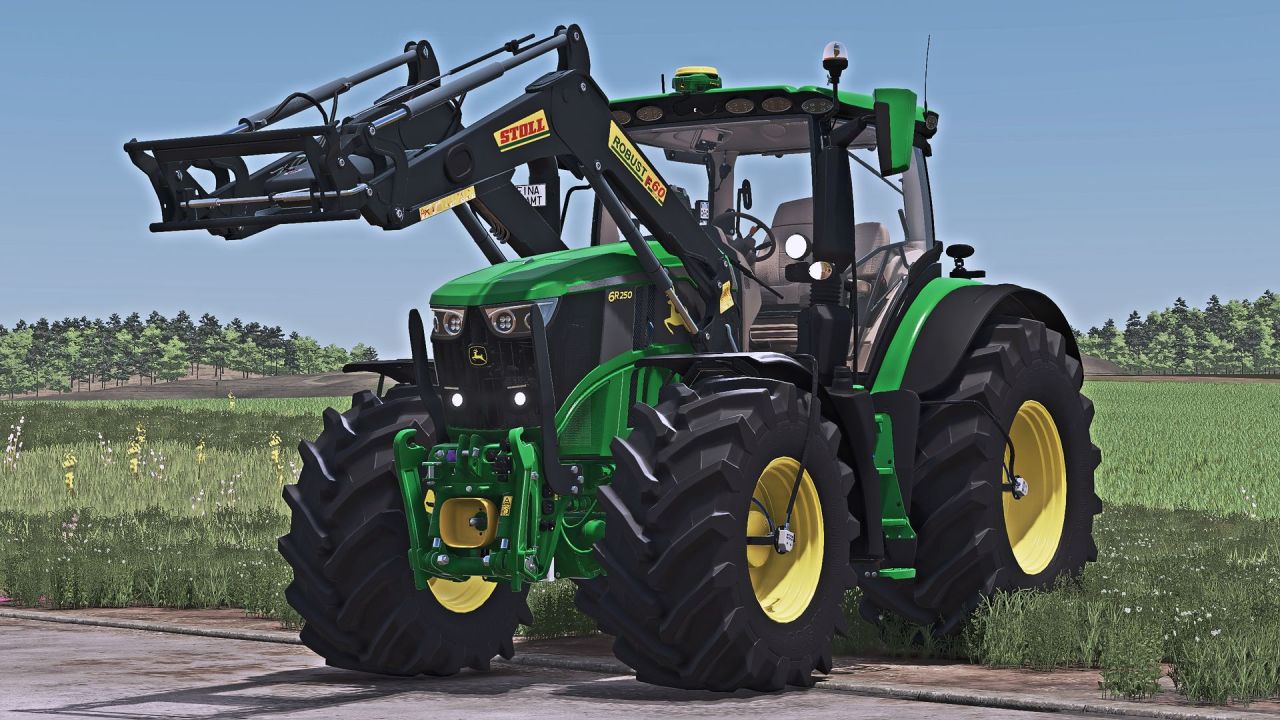 Powerful Tractor John Deere 6R XLarge with Agribumper and Smart Options for FS25