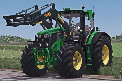 Powerful Tractor John Deere 6R XLarge with Agribumper and Smart Options for FS25 — 4