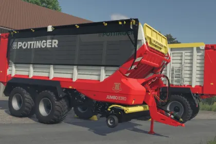 Ефективний Кормозбиральний Причіп Pöttinger Jumbo 8380 DB для Farming Simulator 25 — 2