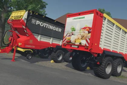 Ефективний Кормозбиральний Причіп Pöttinger Jumbo 8380 DB для Farming Simulator 25 — 3