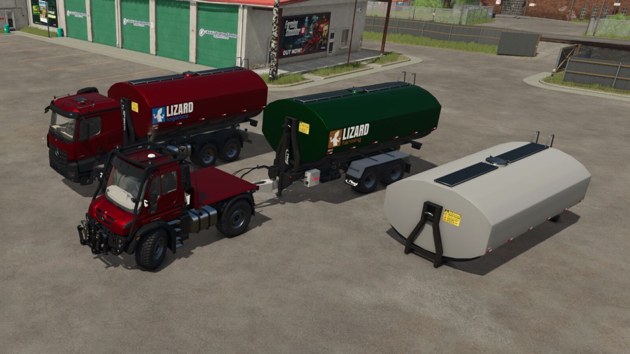 Паливна/цистернова платформа з гаком Lizard HT75 Hooklift Tanker для Farming Simulator 25