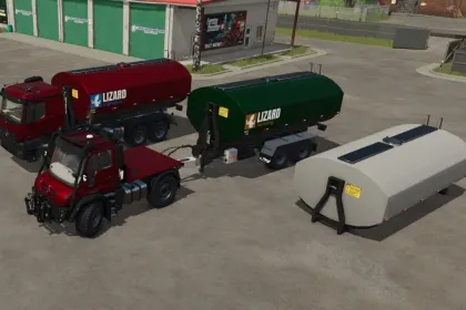 Паливна/цистернова платформа з гаком Lizard HT75 Hooklift Tanker для Farming Simulator 25 — 3