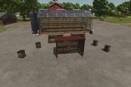 Сховище/сараї для бджолиних медових палеток для Farming Simulator 25