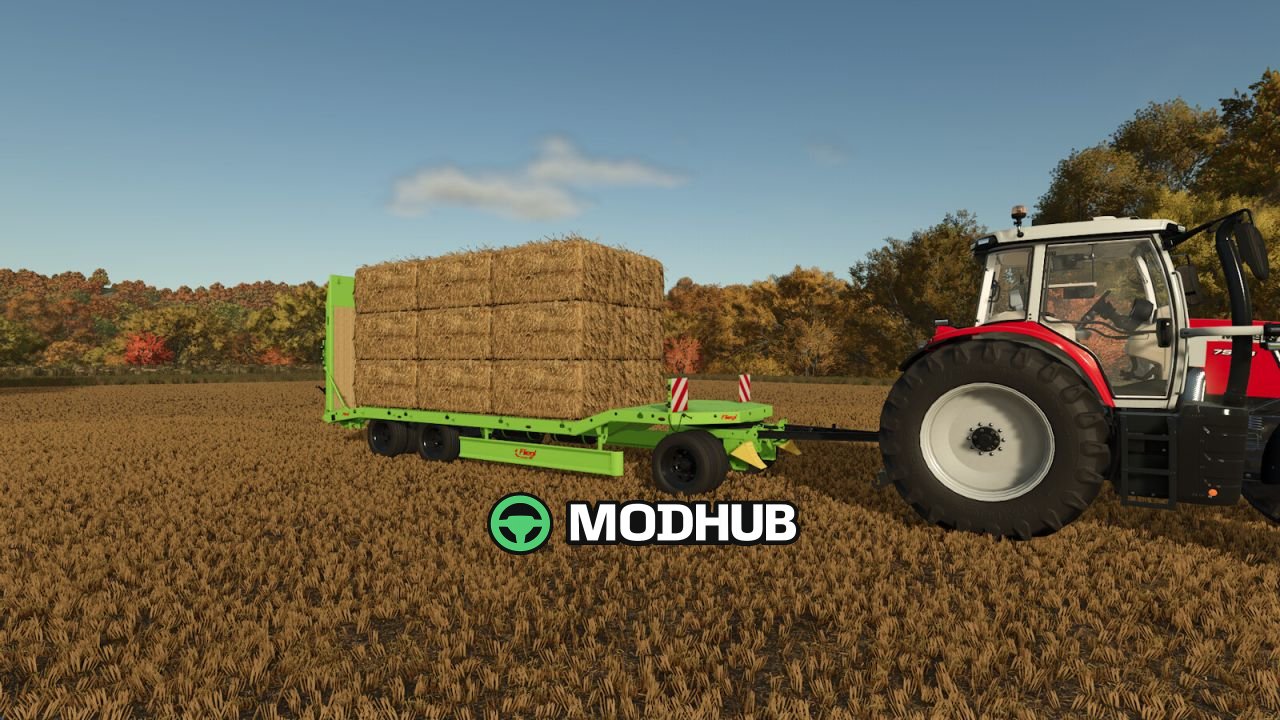 Низькорамний причіп Lowloader Bale Autoload Pack V1.0 для FS25
